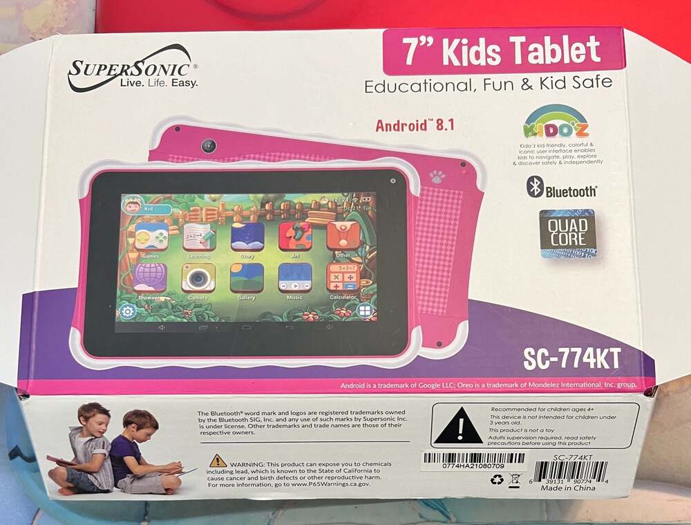 Supersonic SC-774KT 7" Kids Tablet with Android 8.1